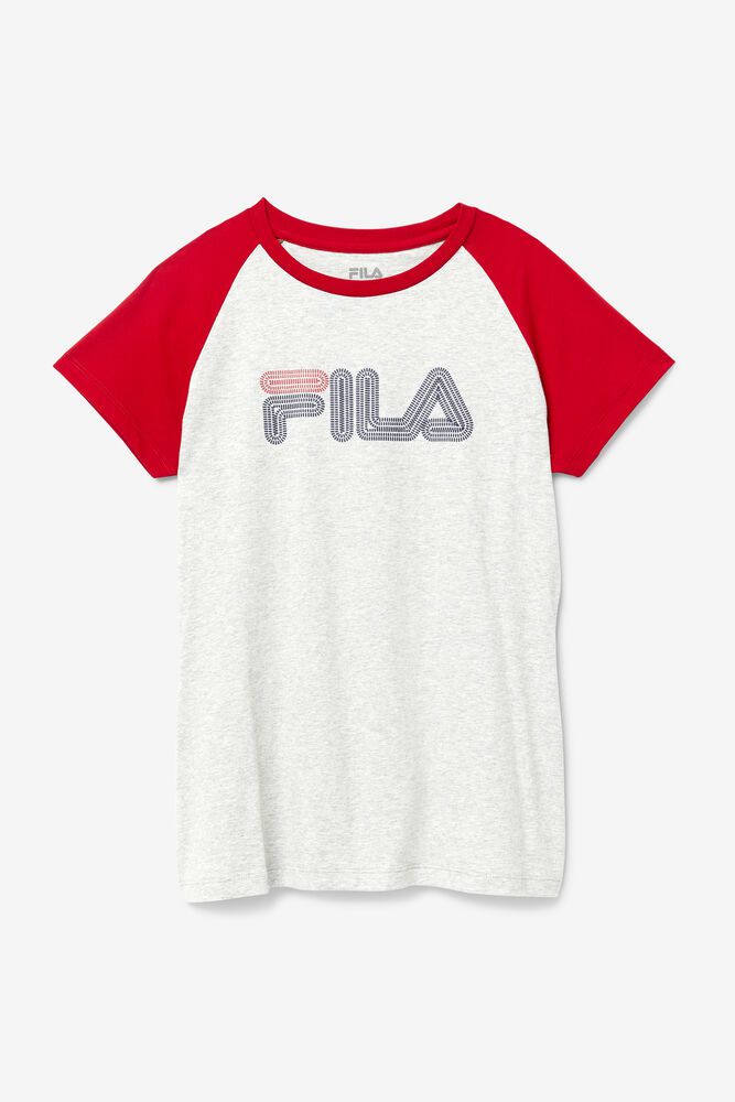 Fila T-Shirt Baseball Womens White - India XTD-247890